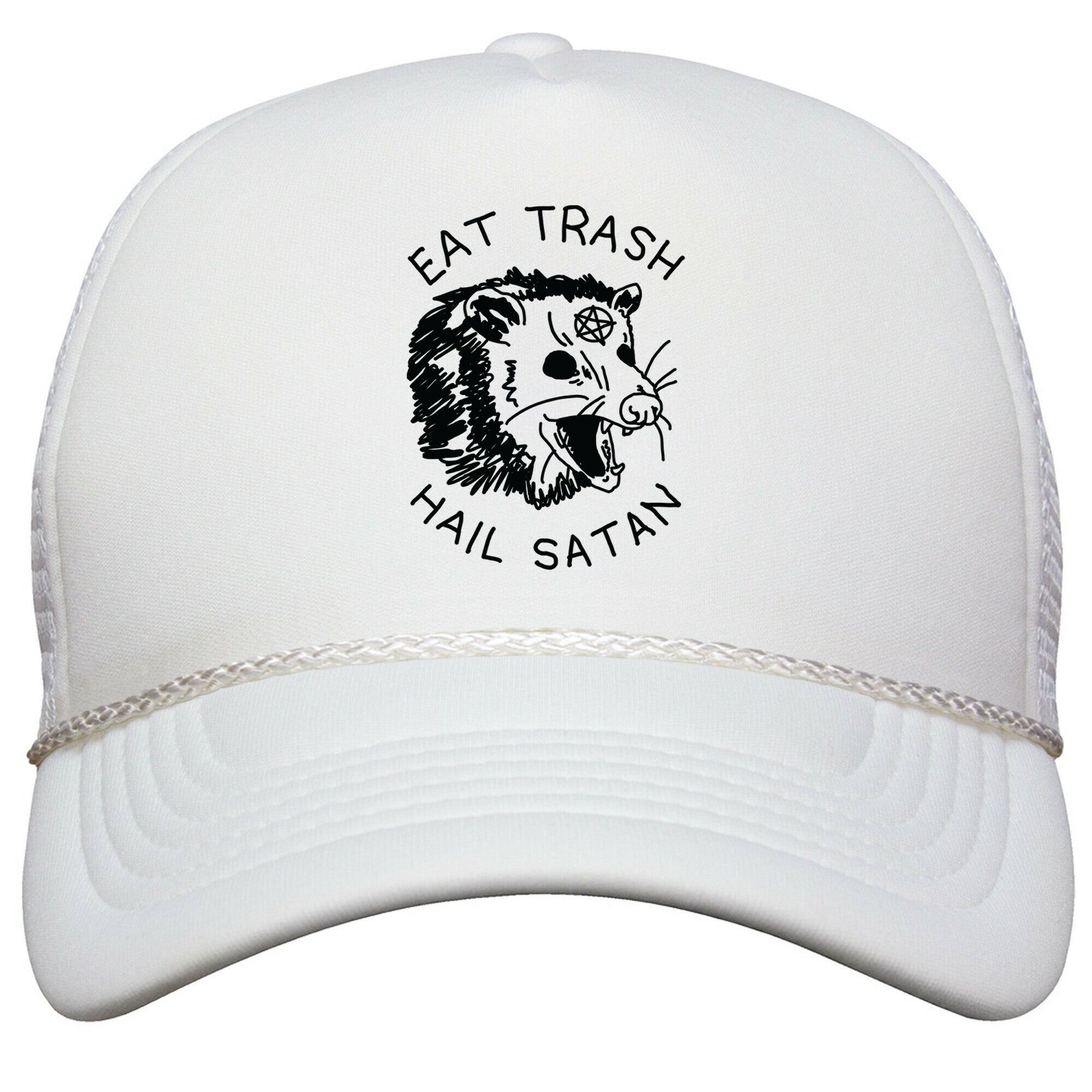 Eat Trash Hail Satan Possum Snapback Trucker Hat